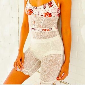 NWOT Intimately by Free People | Floral Lace Shortsie Bodysuit - S